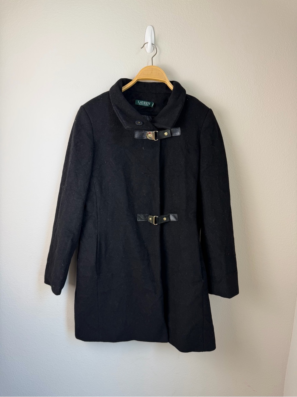 Ralph Lauren Black Wool Toggle Pea Coat